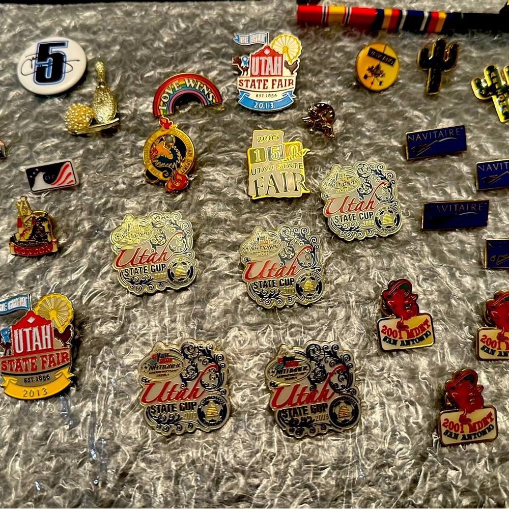 Vintage | Lot Of 35 Pins Collectable Fashion Olympics Travel Utah NASCAR Navy